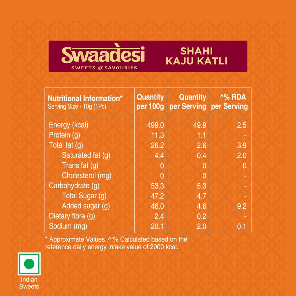 Shahi Kaju Katli by Unibic : 180 g