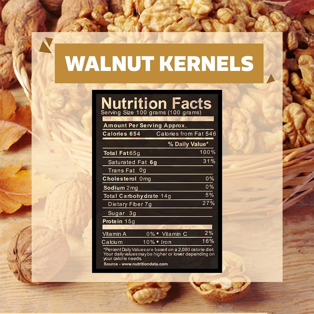 Wonderland Foods California Walnut Kernels (Akhrot Giri) Extra Light Halves : 200 g
