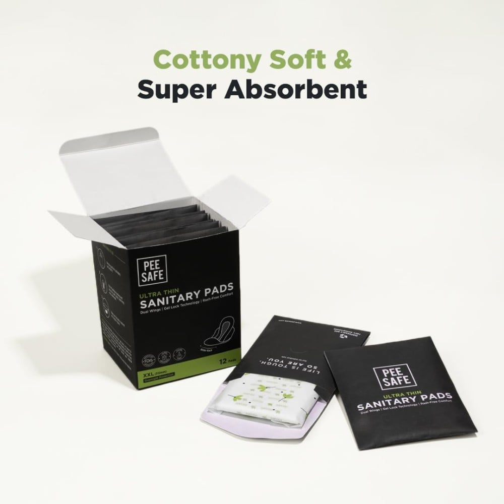 Pee Safe Ultra Thin Sanitary Pads : 12 pieces