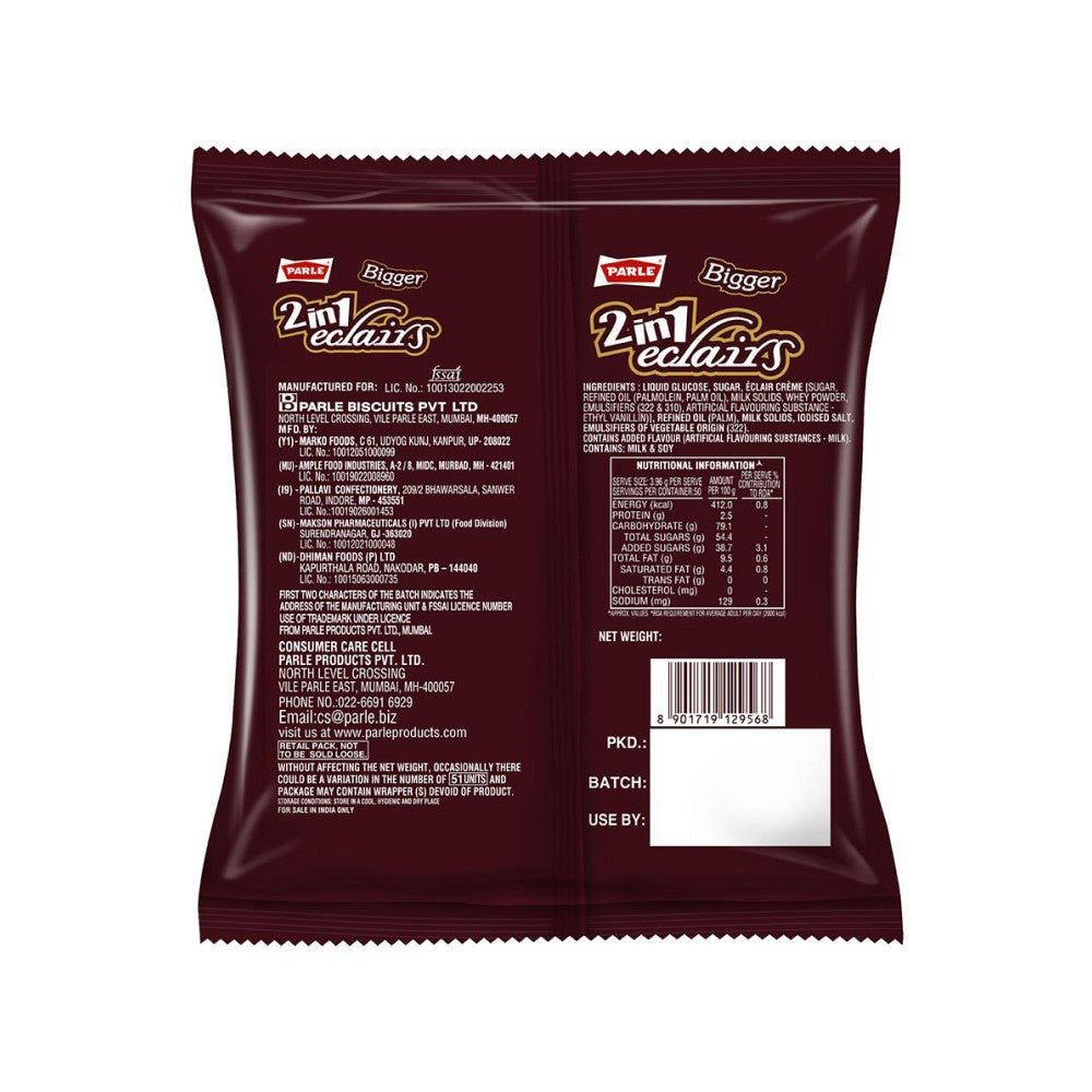 Parle 2in1 Eclairs Bigger Candy : 198 g