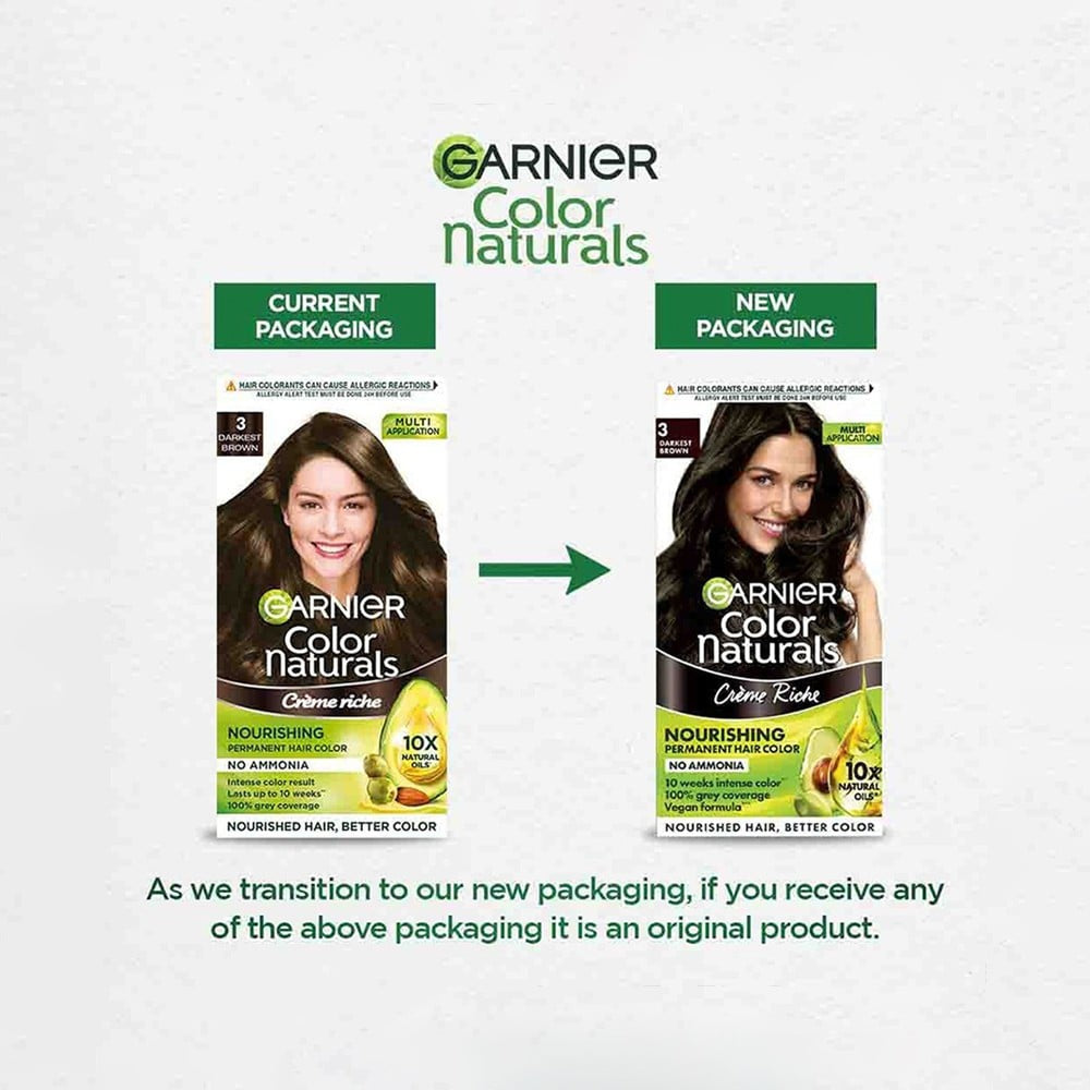 Garnier Color Naturals Hair Colour 70 ml + 60 g (Darkest Brown)