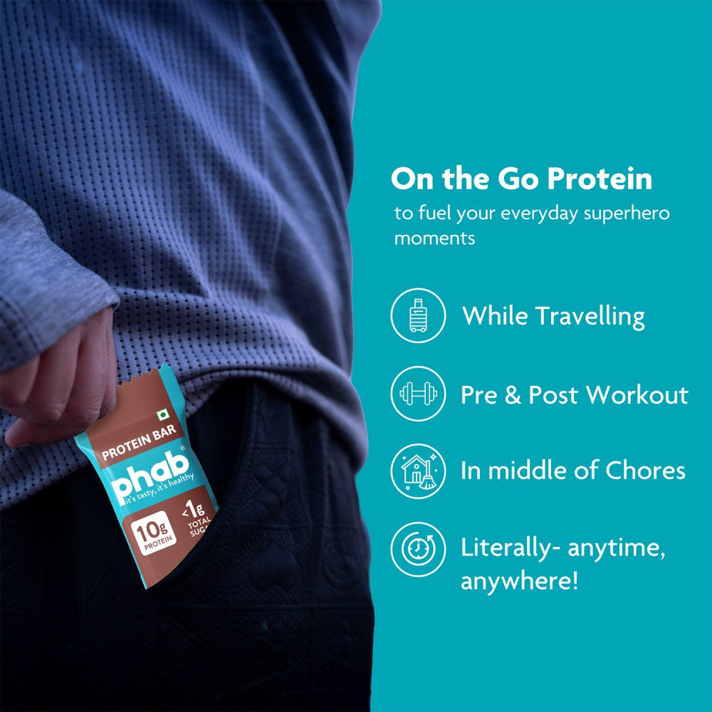 Phab Choco Almond Crunch 10g Protein Bar (Diabetic Friendly) : 3 x 50 g