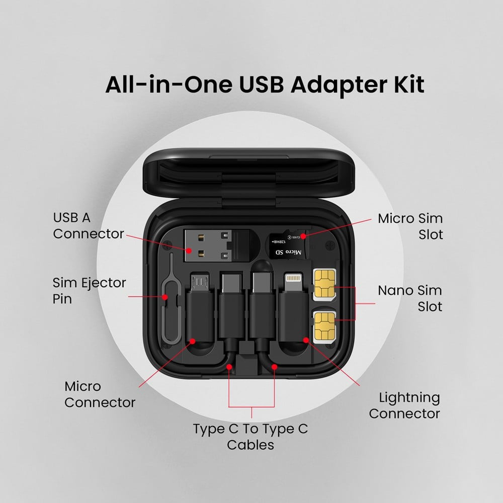 Portronics All-in-one Multipurpose Charging Cable & Connector Storage Box : 1 unit