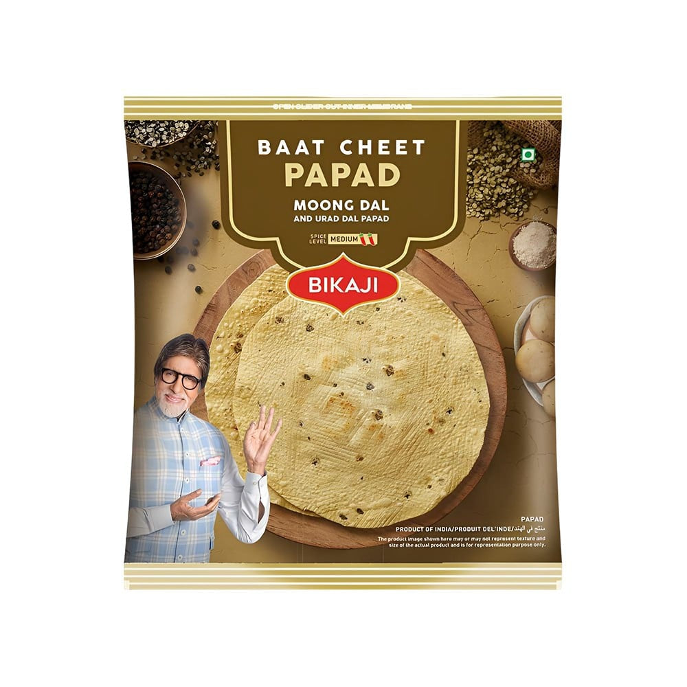 Bikaji Baat Cheet Moong and Urad Dal Papad : 400 g