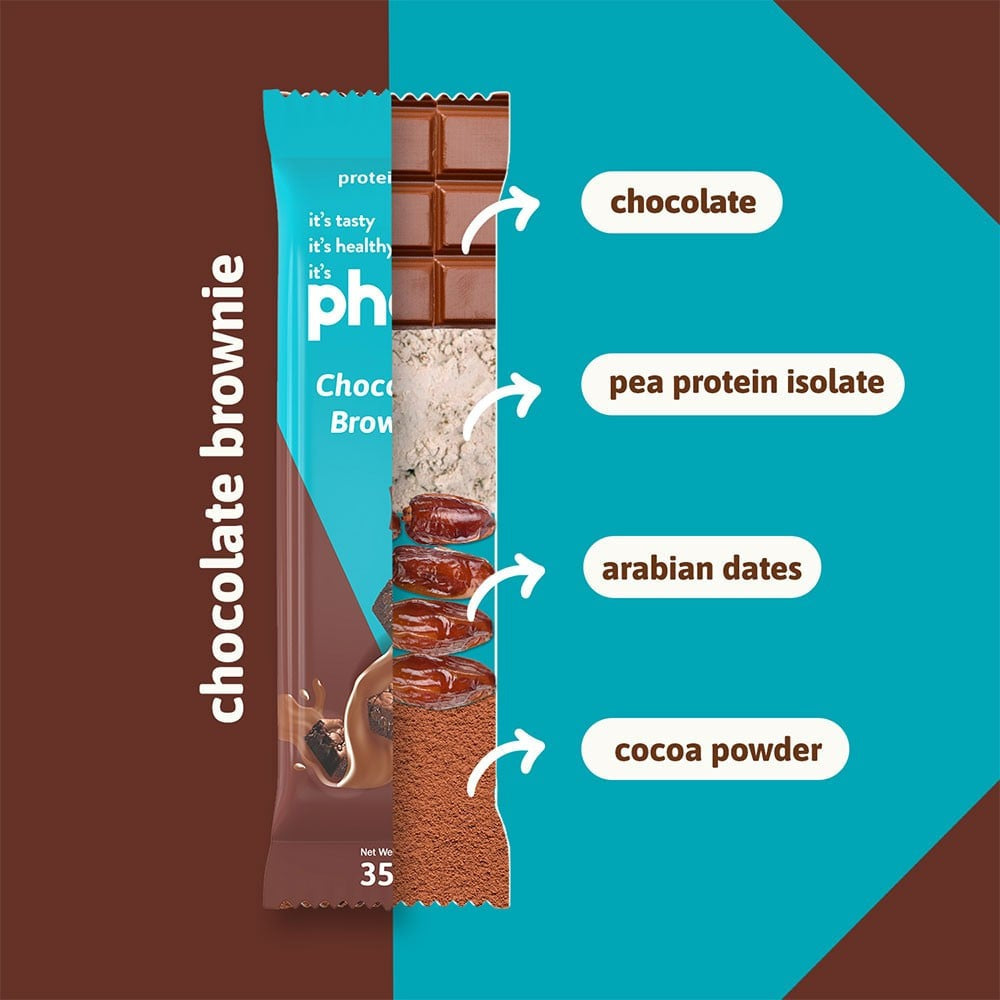 Phab 11g Protein Bar - Chocolate Brownie (High Fibre & No Added Sugar) : 3 x 35 g