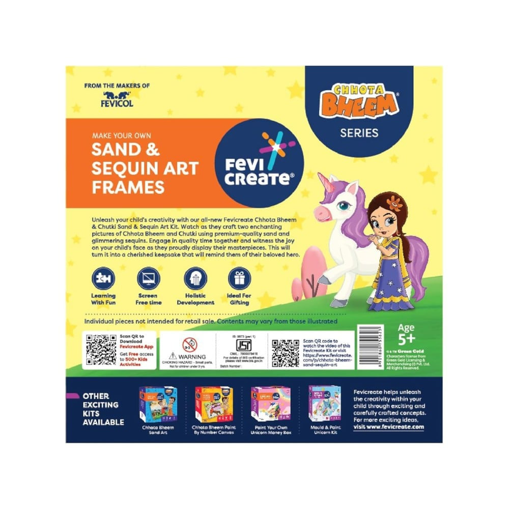 Pidilite Fevicreate Sand Sequin Chhota Bheem Chhutki Art Kit : 1 unit