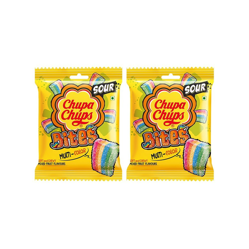 Chupa Chups Sour Bites Mixed Fruit Candy - Pack of 2 : 2 x 61.6 g