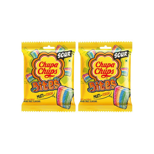 Chupa Chups Sour Bites Mixed Fruit Candy - Pack of 2 : 2 x 61.6 g