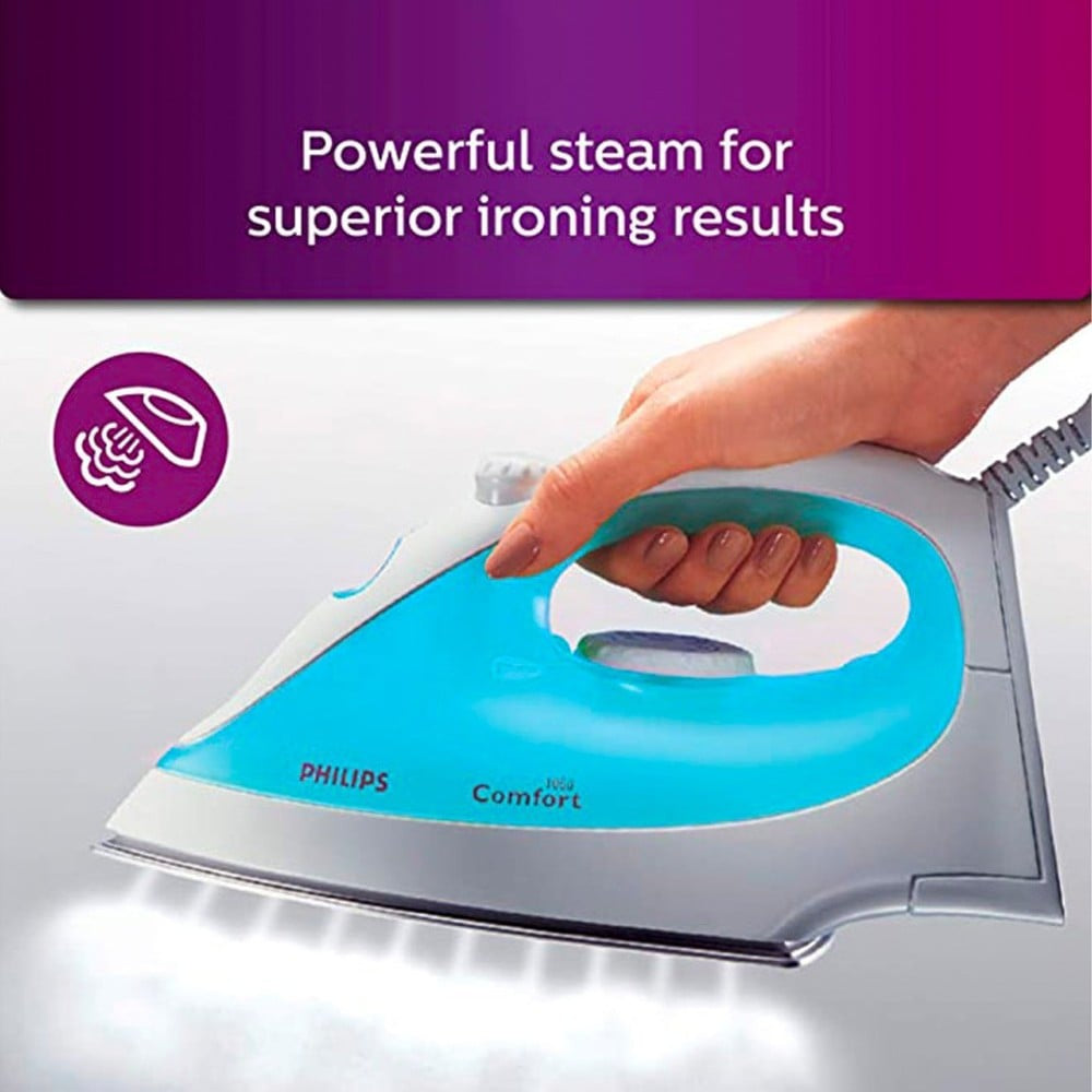 Philips Domestic Steam Iron With Linished Soleplate 1200W (Blue) : 1 unit