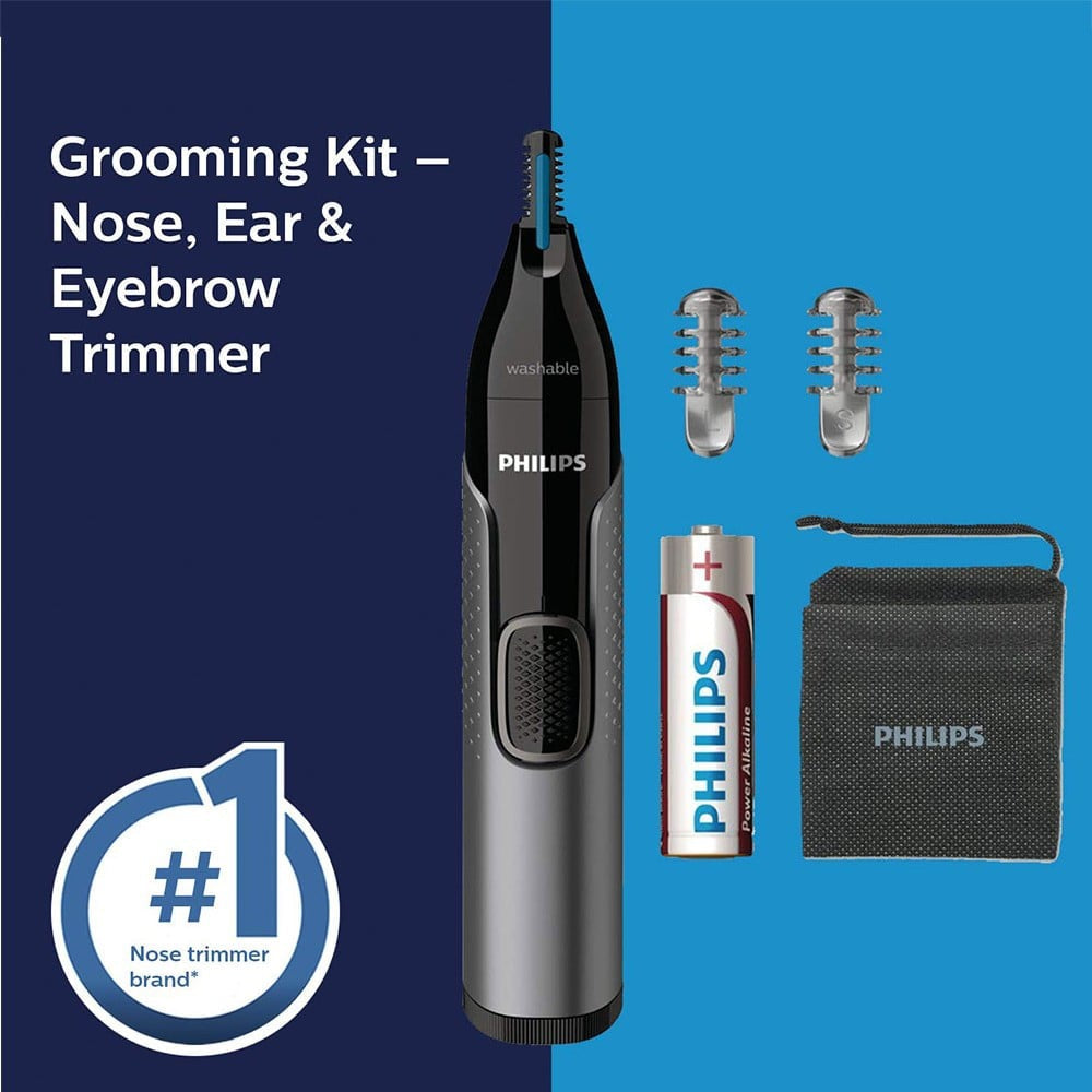 Philips NT3650/16 Cordless Nose & Ear Hair Trimmer (Grey) : 1 unit