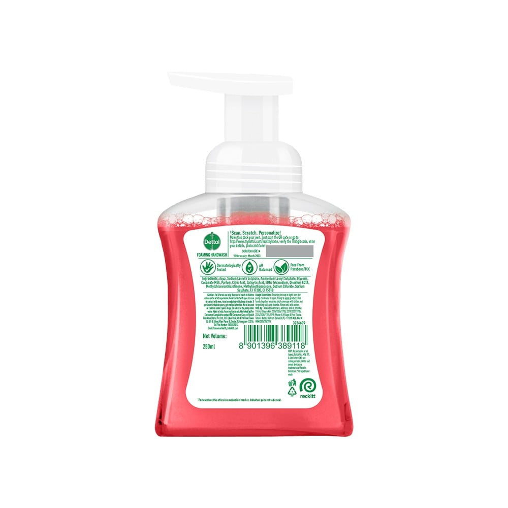 Dettol Strawberry Fragrance Foaming Hand Wash + Aloe Coconut Foaming Hand Wash Combo : 250 ml + 250 ml