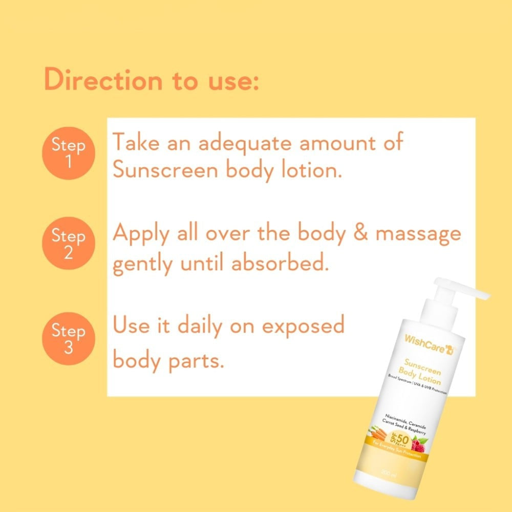 Wishcare Sunscreen Body Lotion (SPF 50+ PA+++) : 200 ml