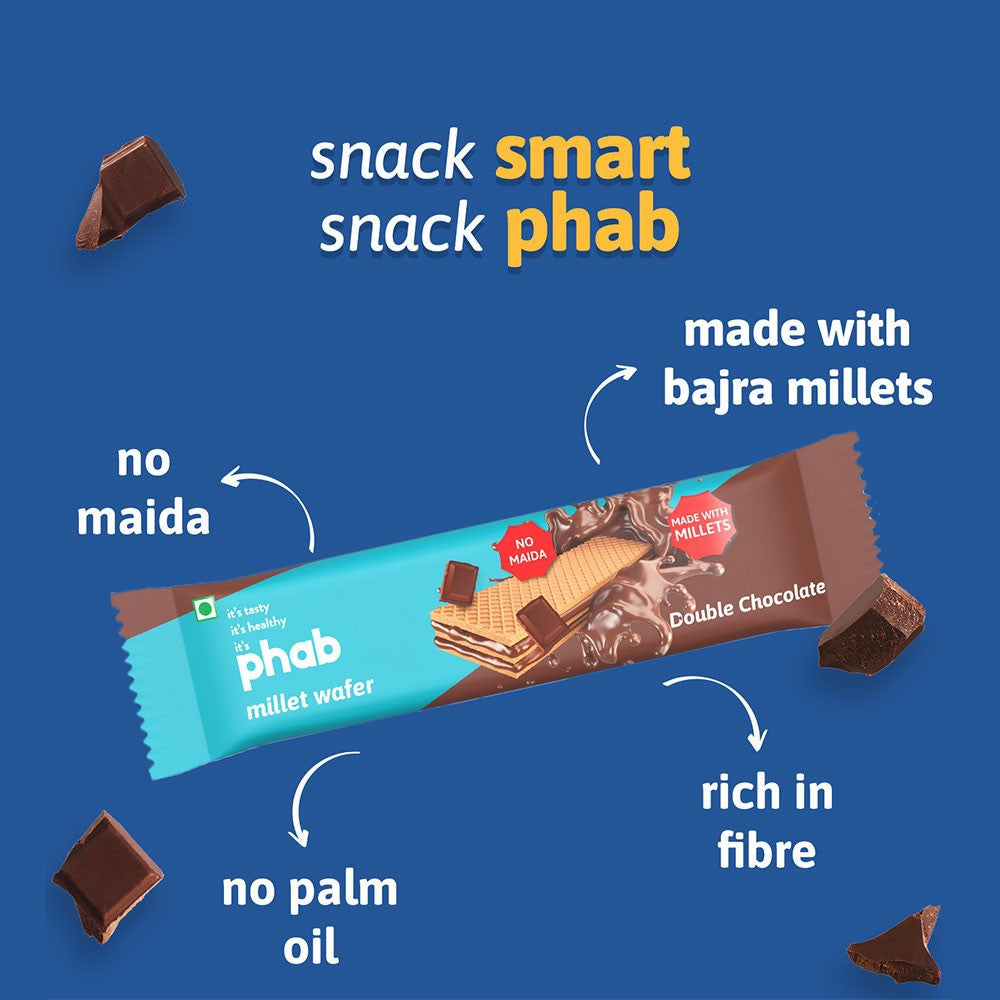 Phab Double Chocolate Millet Wafer : 3 x 30 g