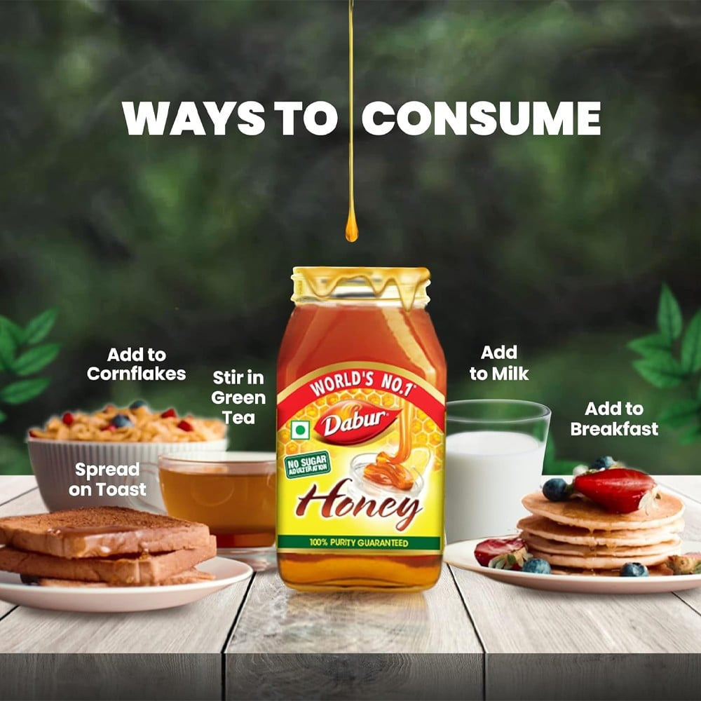 Dabur Honey - 100% Pure, World's No.1 Honey Brand (No Sugar Adulteration) - Pack of 2 : 2 x 1 kg