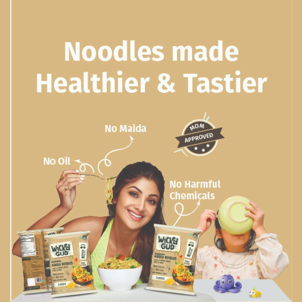 WickedGud No Maida & No Oil Hakka Noodles : 200 g