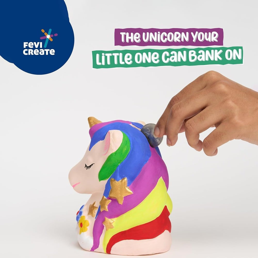 Pidilite Fevicreate Unicorn Money Box Painting Kit (Multicolour) : 1 set
