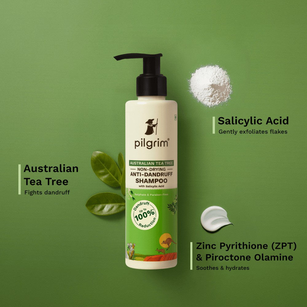 Pilgrim Australian Tea Tree Non-Drying Anti-Dandruff Shampoo - Pack of 2 : 2 x 200 ml