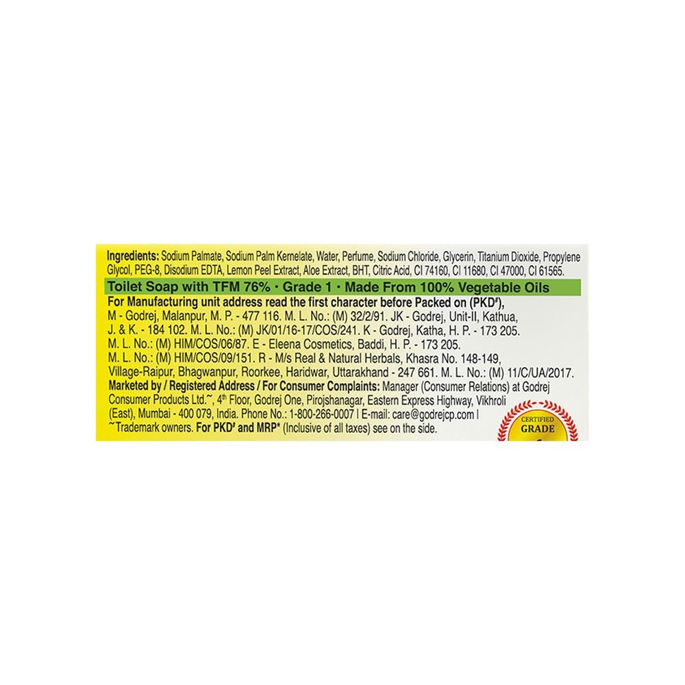 Godrej No.1 Lime & Aloe Vera Soap : 9 x 150 g