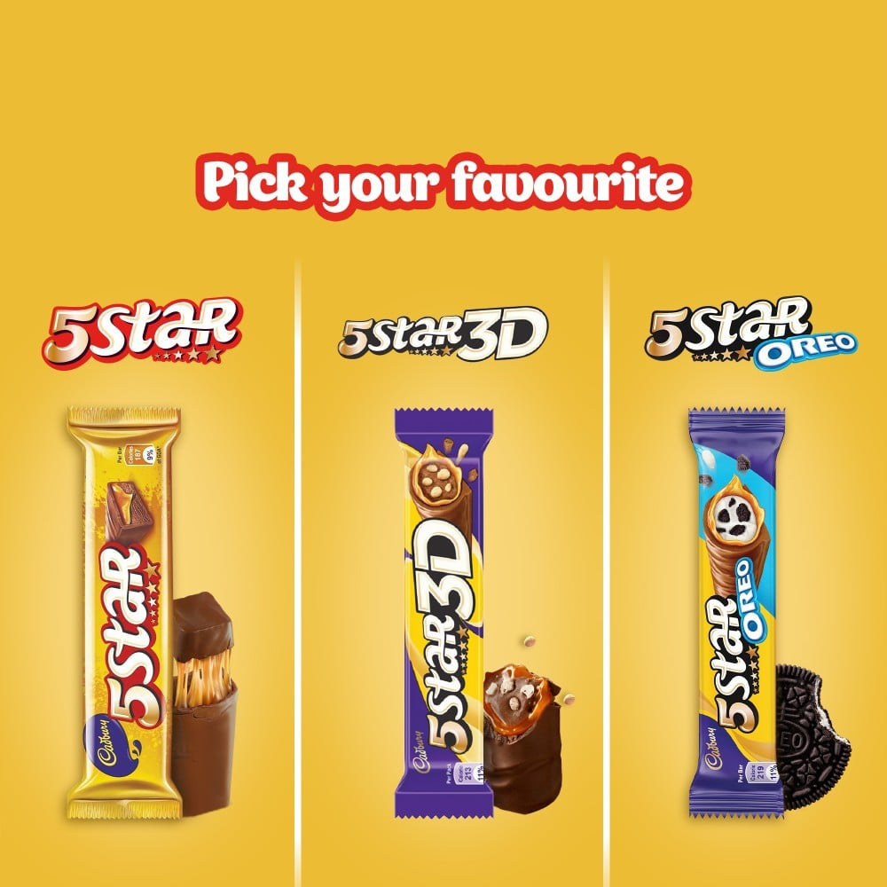 Cadbury 5 Star Chocolate Home Treats Bars : 252.5 g
