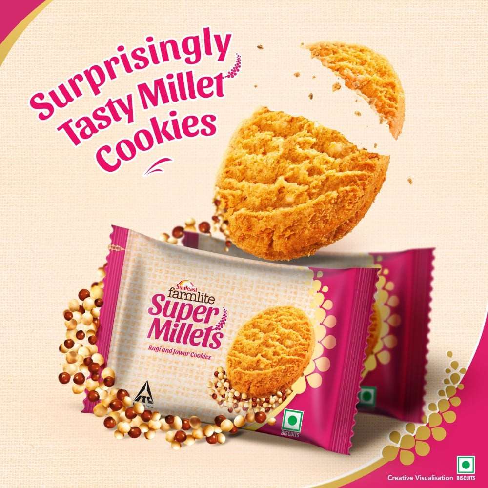 Sunfeast Farmlite Super Millets Ragi and Jowar Cookies : 75 g