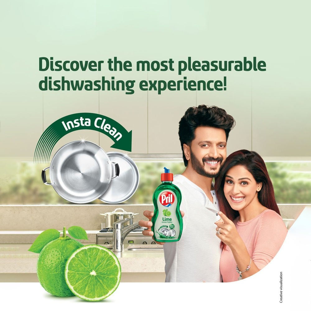 Pril Active Lime Grease fighter Dishwash Gel : 425 ml