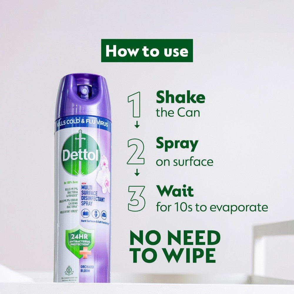 Dettol Multi Surface Sanitizer Disinfectant Spray : 170 g