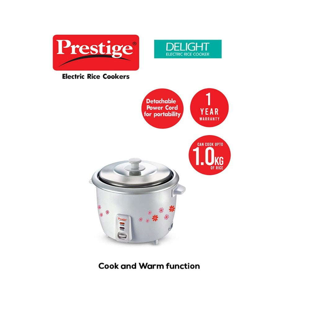 Prestige Electric Rice Cooker (700W, Prwo 1.8-2 Double Pot, White) : 1 unit