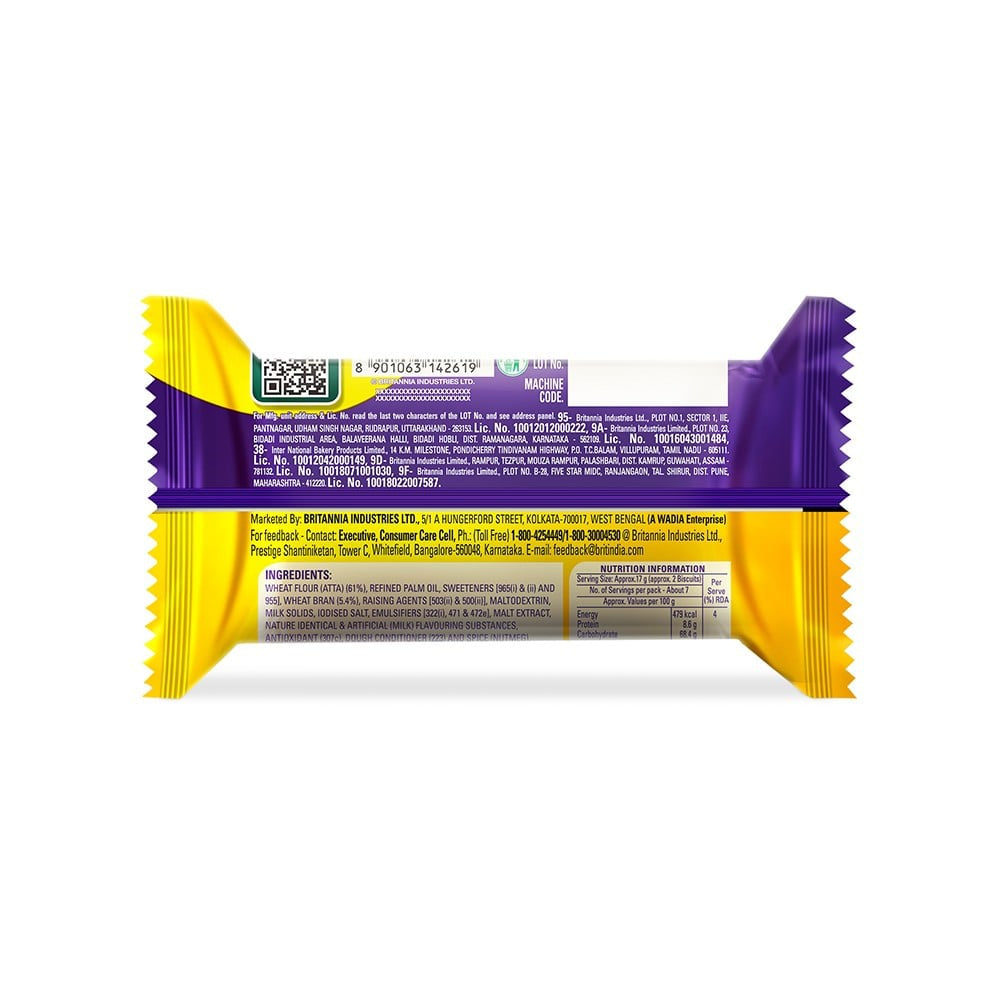 Britannia NutriChoice Digestive Zero High Fiber Biscuit, with No Added Sugar : 100 g