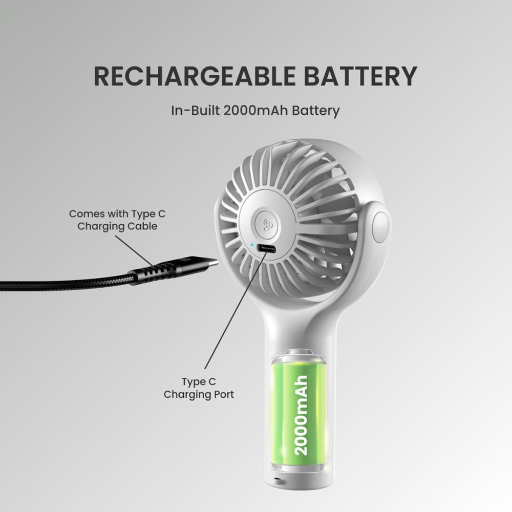 Portronics Toofan Mini Portable Fan (White, 5W) : 1 unit