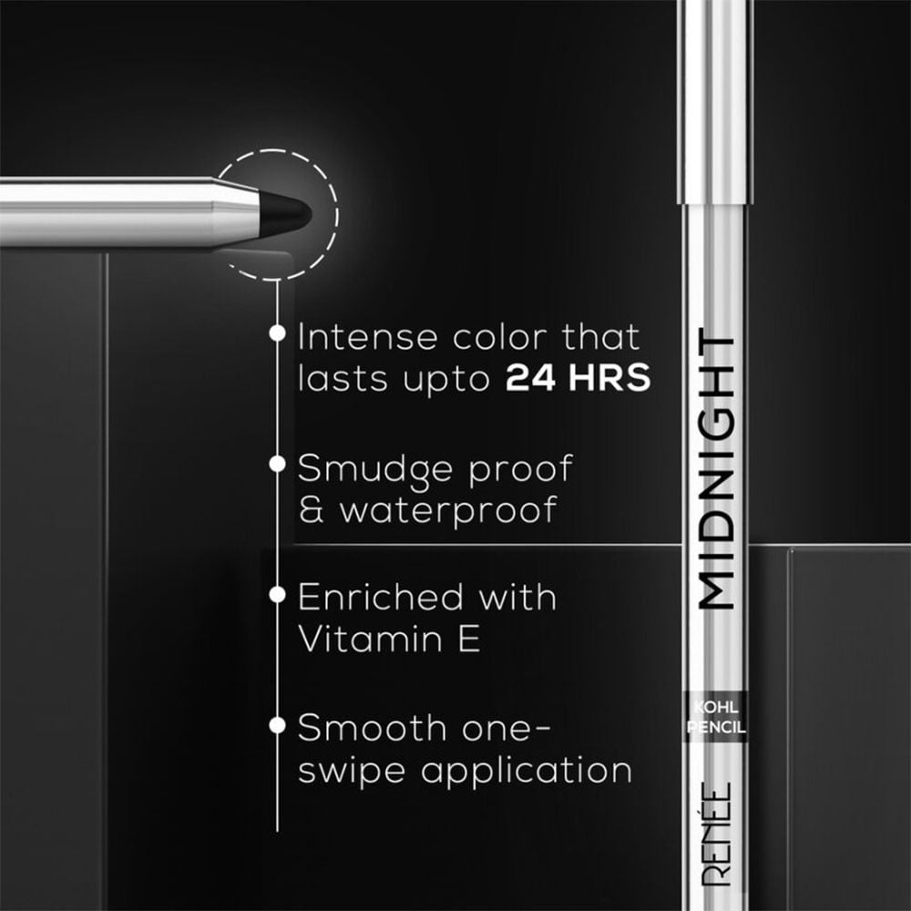 Renee Midnight Kohl Pencil Kajal (Midnight) : 1 unit