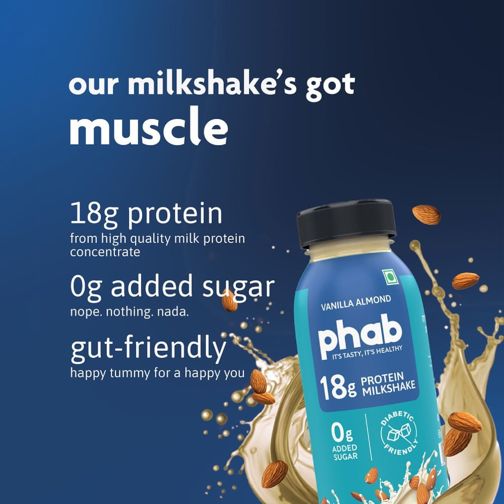 Phab Vanilla Almond Protein Milkshake : 2 x 200 ml