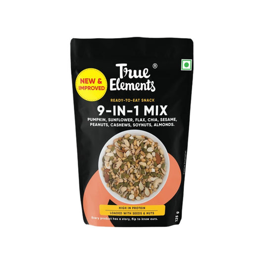 True Elements 9-In-1 Mix Nuts, Seeds & Dry Fruits - High in Protein : 125 g