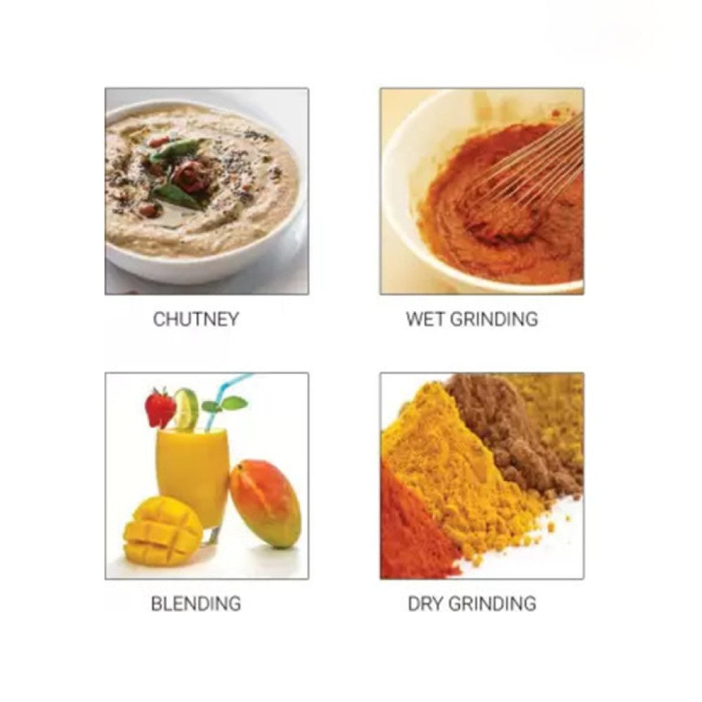 Pigeon Glory 550W Juicer Mixer Grinder with 3 Stainless Steel Jars (White) : 1 unit