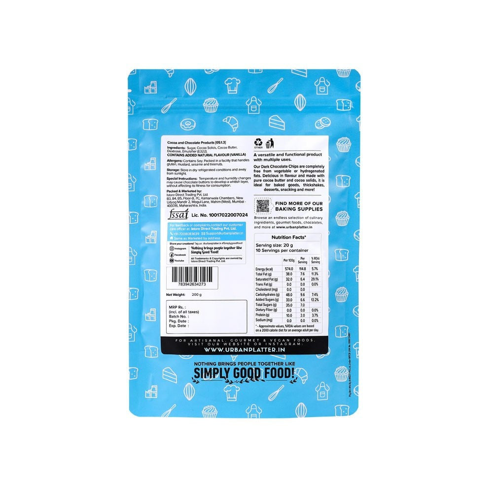 Urban Platter Dark Choco Chips : 200 g