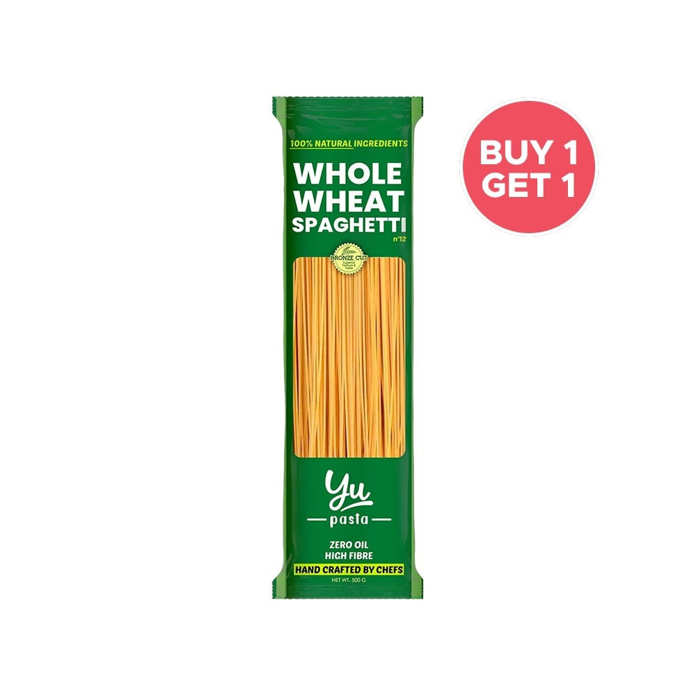 Yu 100% Whole Wheat Spaghetti Pasta - Buy 1 Get 1 Free : 1 x 500 g + 1 x 500 g