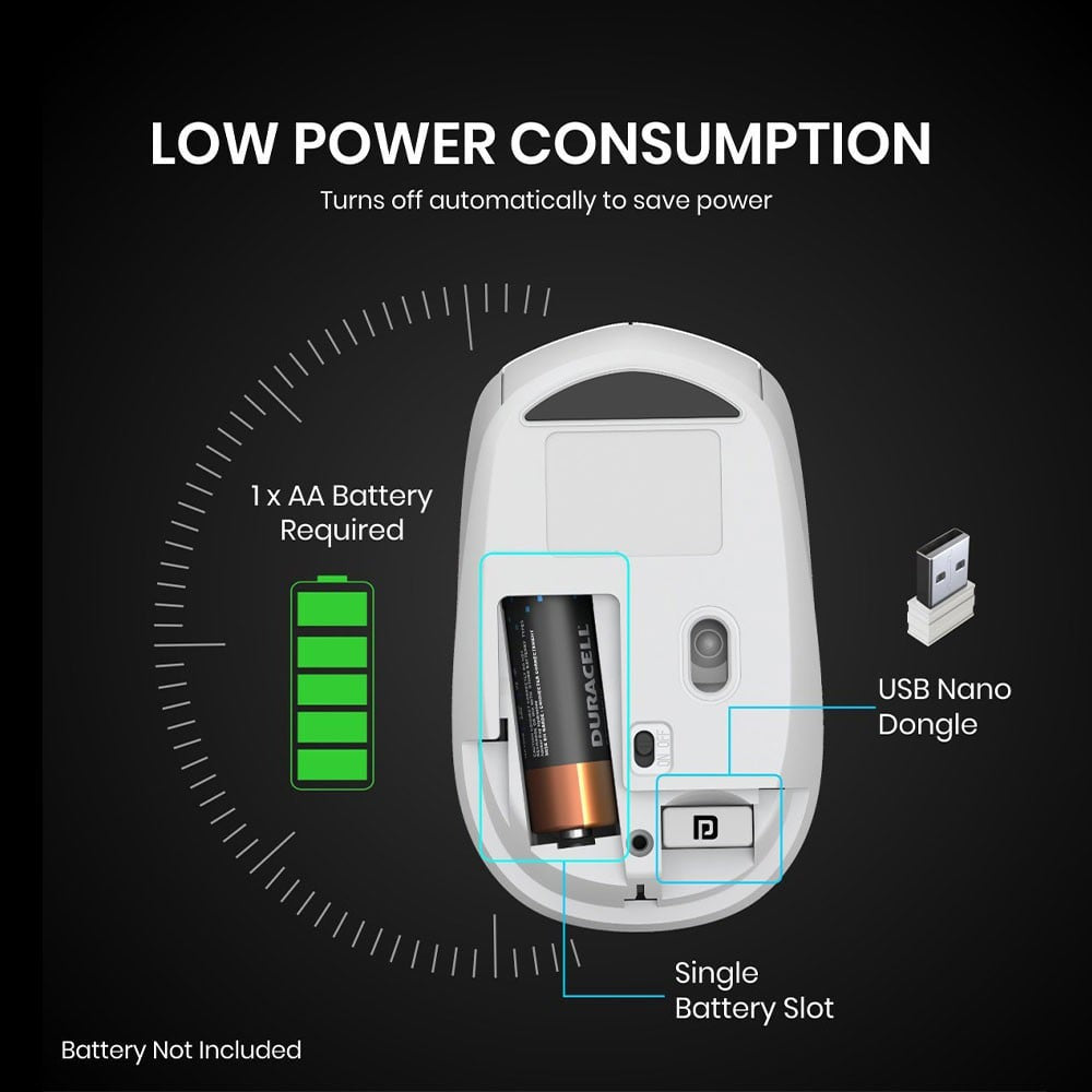 Portronics Toad 23 Wireless Mouse (White) : 1 unit