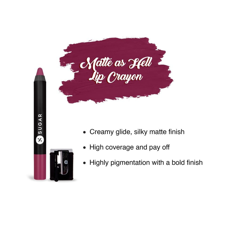 SUGAR Matte As Hell Lip Crayon (Miss Rosa 32) : 2.5 g
