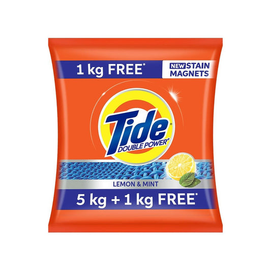 Tide Double Power Detergent Powder (Lemon & Mint) : 5 kg + 1 kg