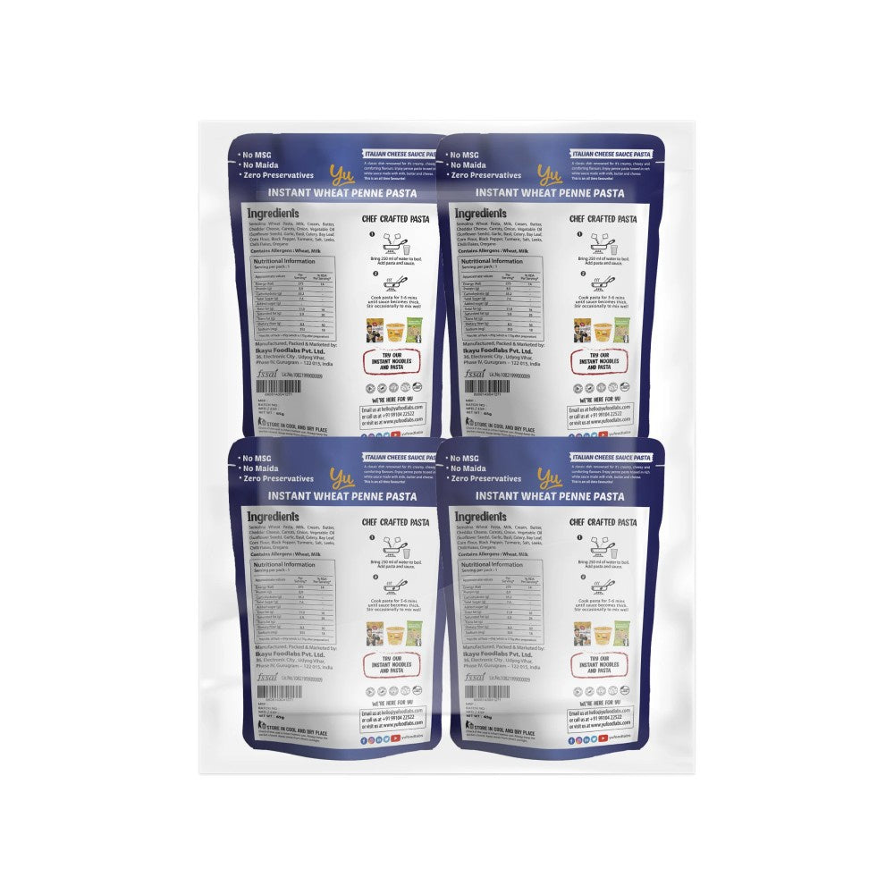 Yu Cheese Sauce Instant Wheat Pasta (Penne) : 4 x 65 g