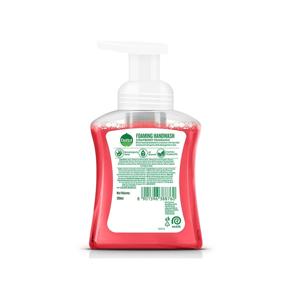 Dettol Strawberry Fragrance Foaming Hand Wash + Aloe Coconut Foaming Hand Wash Combo : 250 ml + 250 ml