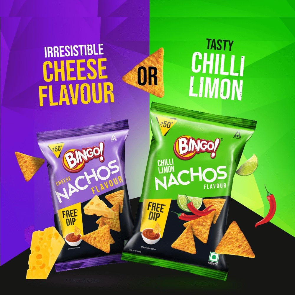 Bingo Chilli Limon Nachos - Pack of 2 : 2 x 82 g