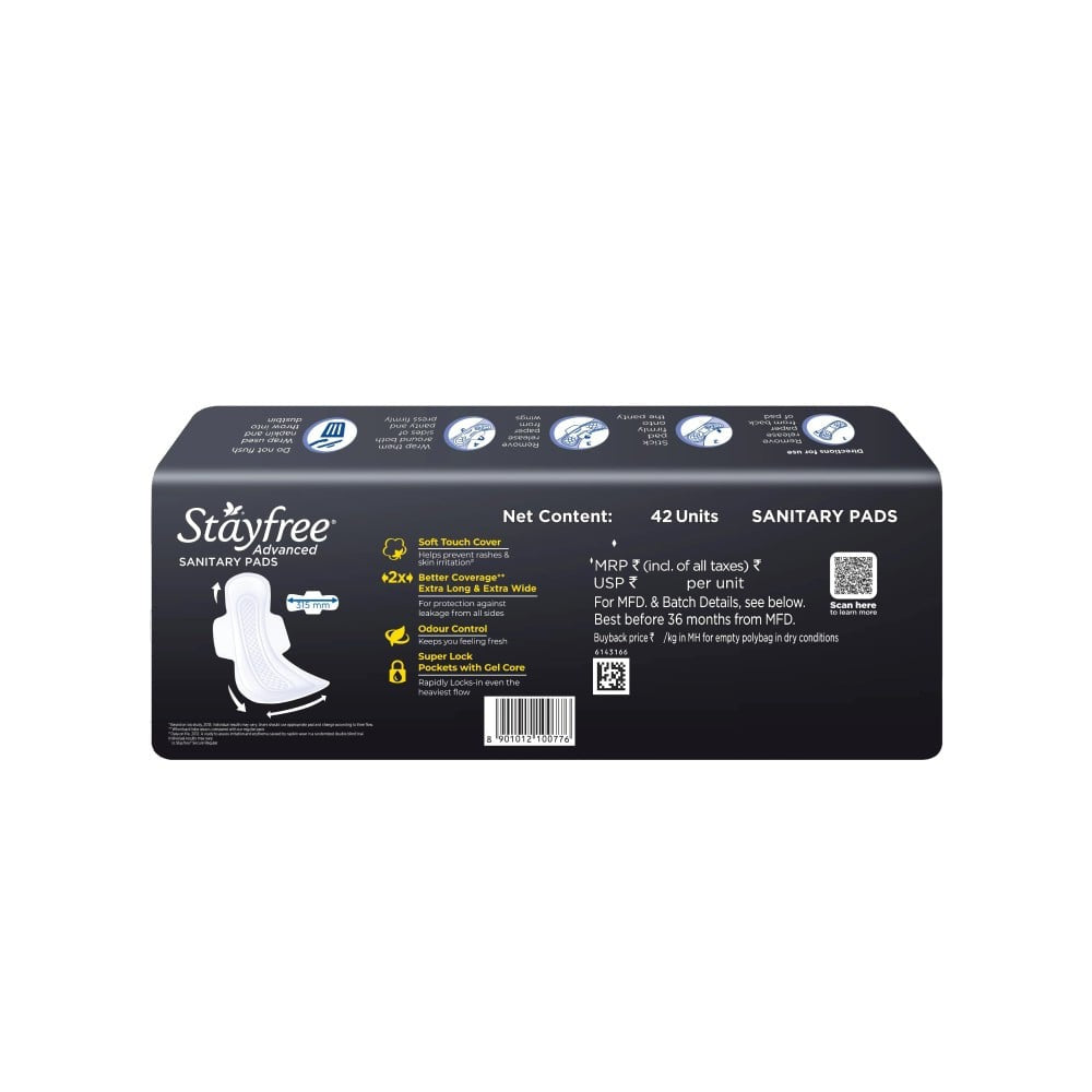 Stayfree Advance All Night Ultra Soft Sanitary Pads : 42 pieces