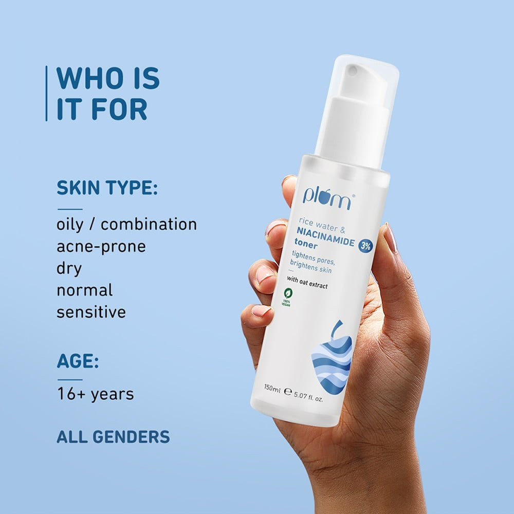 Plum 3% Niacinamide Toner with Rice Water : 150 ml