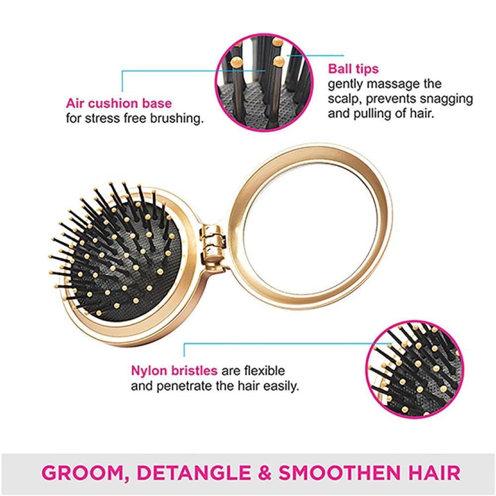 Vega Compact Hair Brush (Gold) : 1 piece