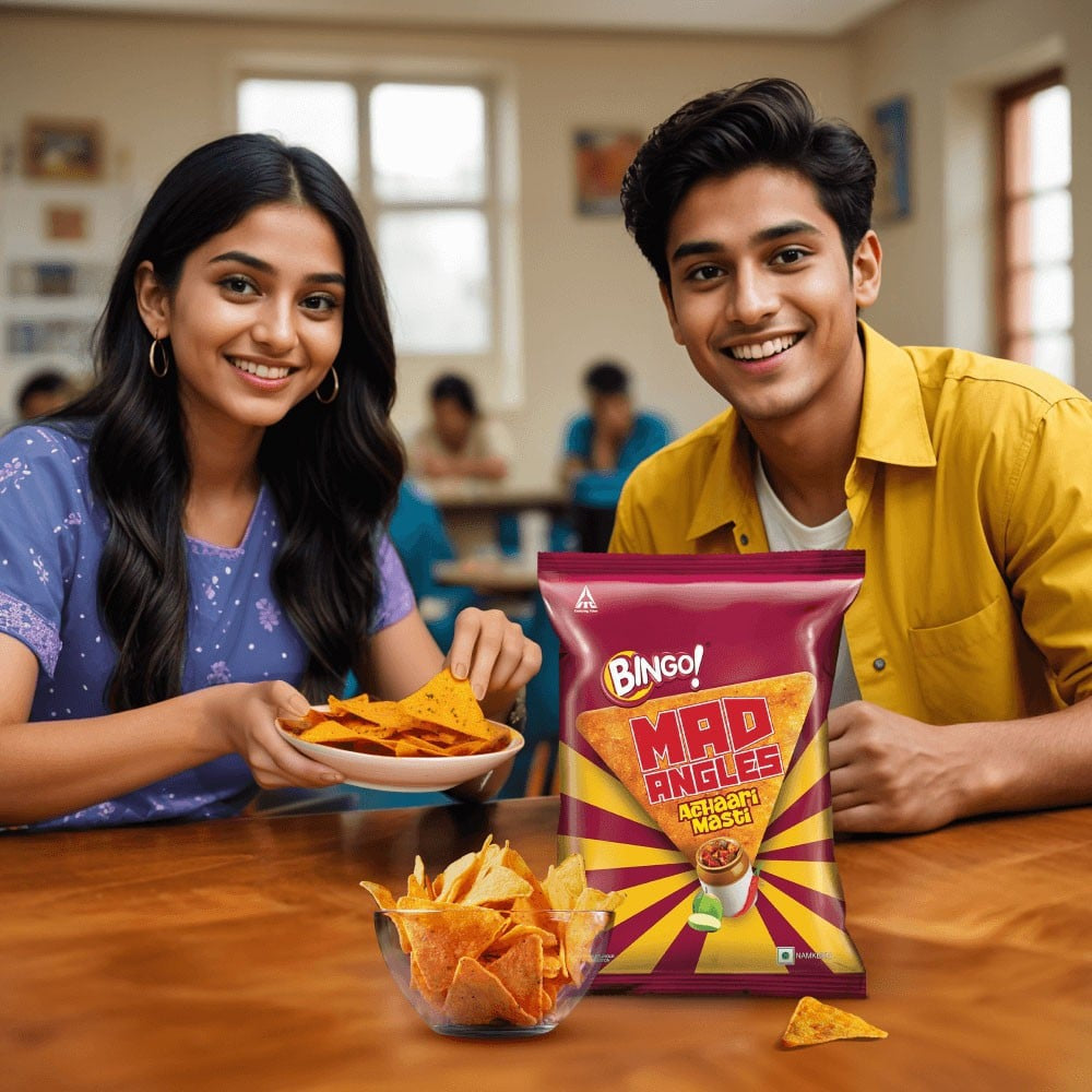 Bingo Mad Angles Achaari Masti Crisps - Pack of 3 : 3 x 117 g