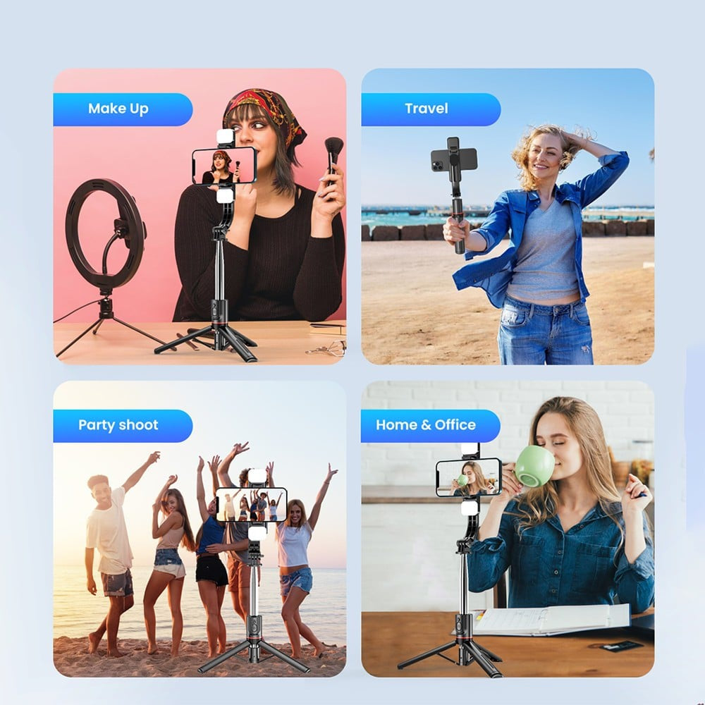 Portronics Lumistick Smart Selfie Stick with 360 Degree Rotation (Black) : 1 unit