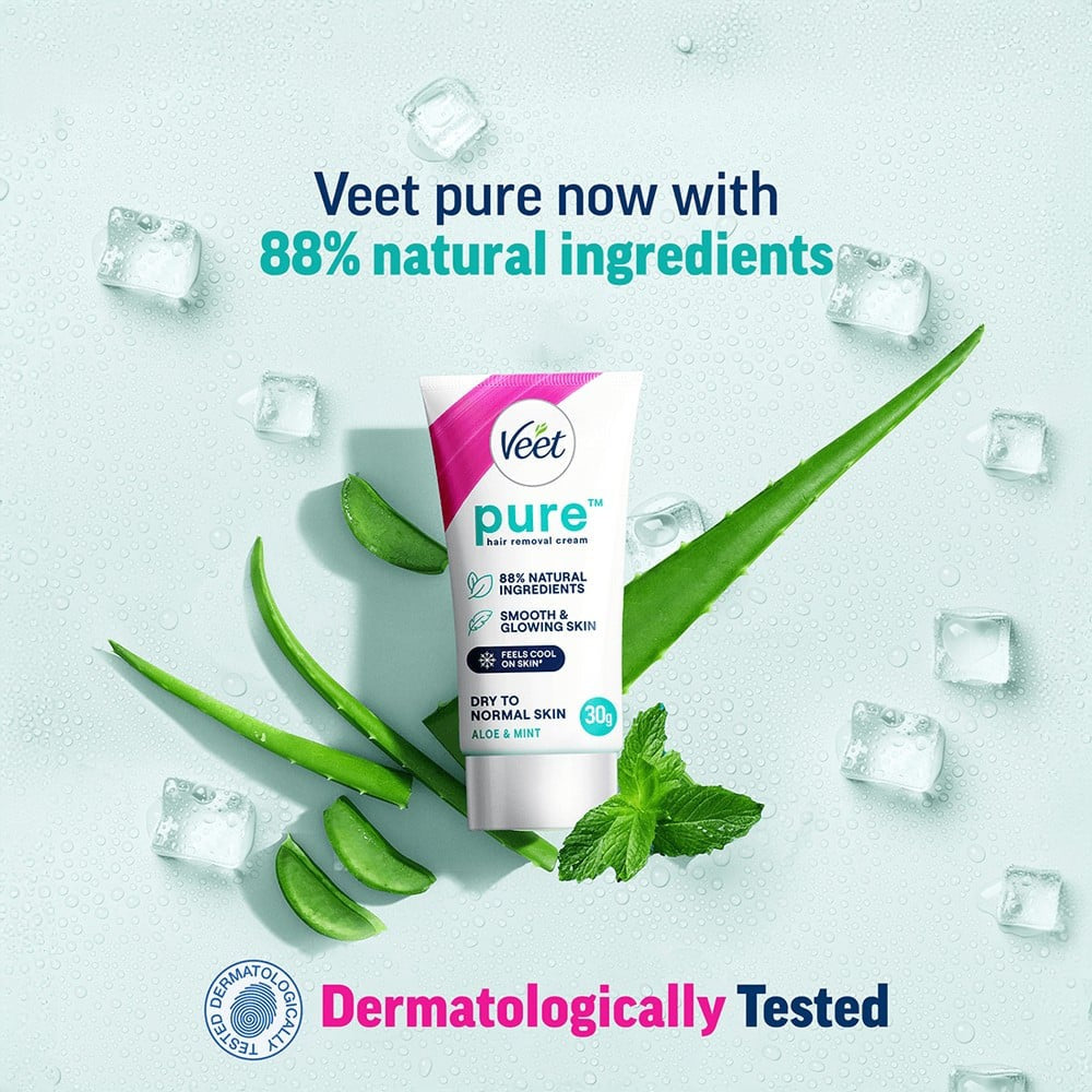 Veet Pure Hair Removal Cream (For Dry Skin) - Pack of 2 : 2 x 30 g