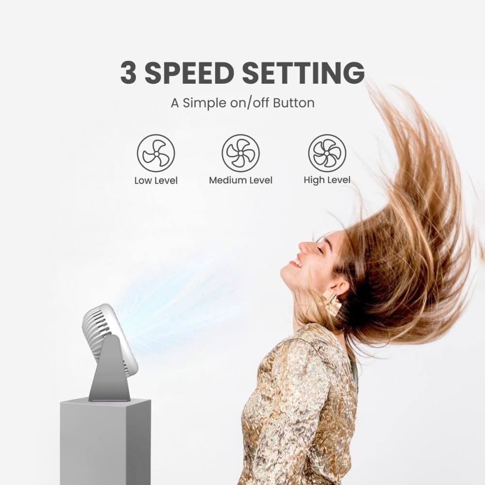 Portronics Toofan Portable Fan (White & Grey, 5W) : 1 unit