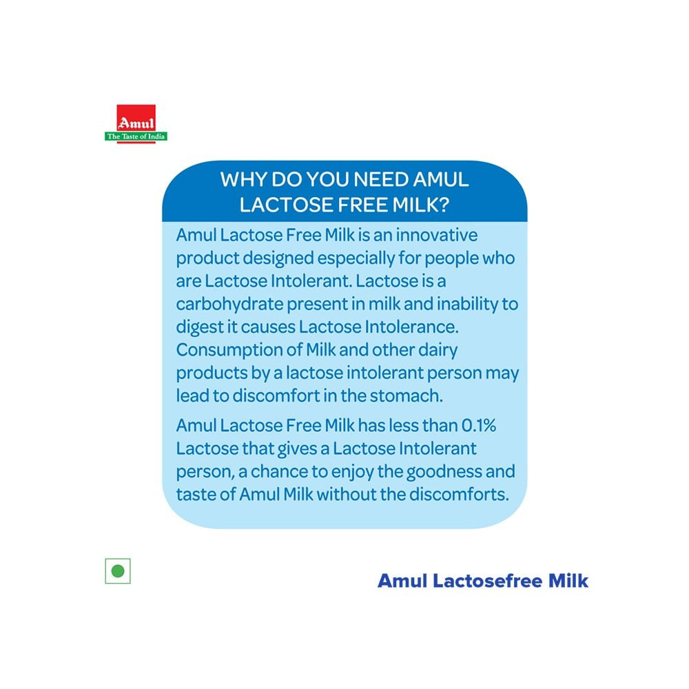 Amul Lactose Free Milk : 250 ml
