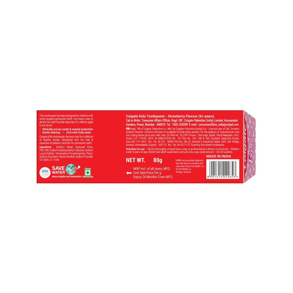 Colgate Barbie Strawberry Baby Toothpaste : 80 g
